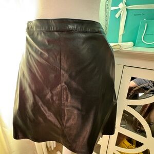 Vince Camuto Black Leather Mini Skirt